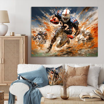 Football The Winning I - Football Canvas Wall Art